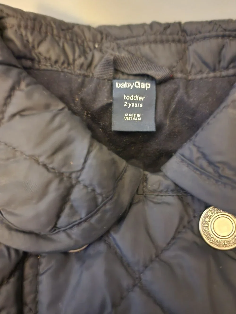 Baby GAP Navy Quilted Double-Breasted Pea Coat
